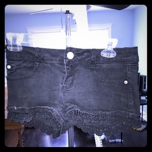Black jean shorts